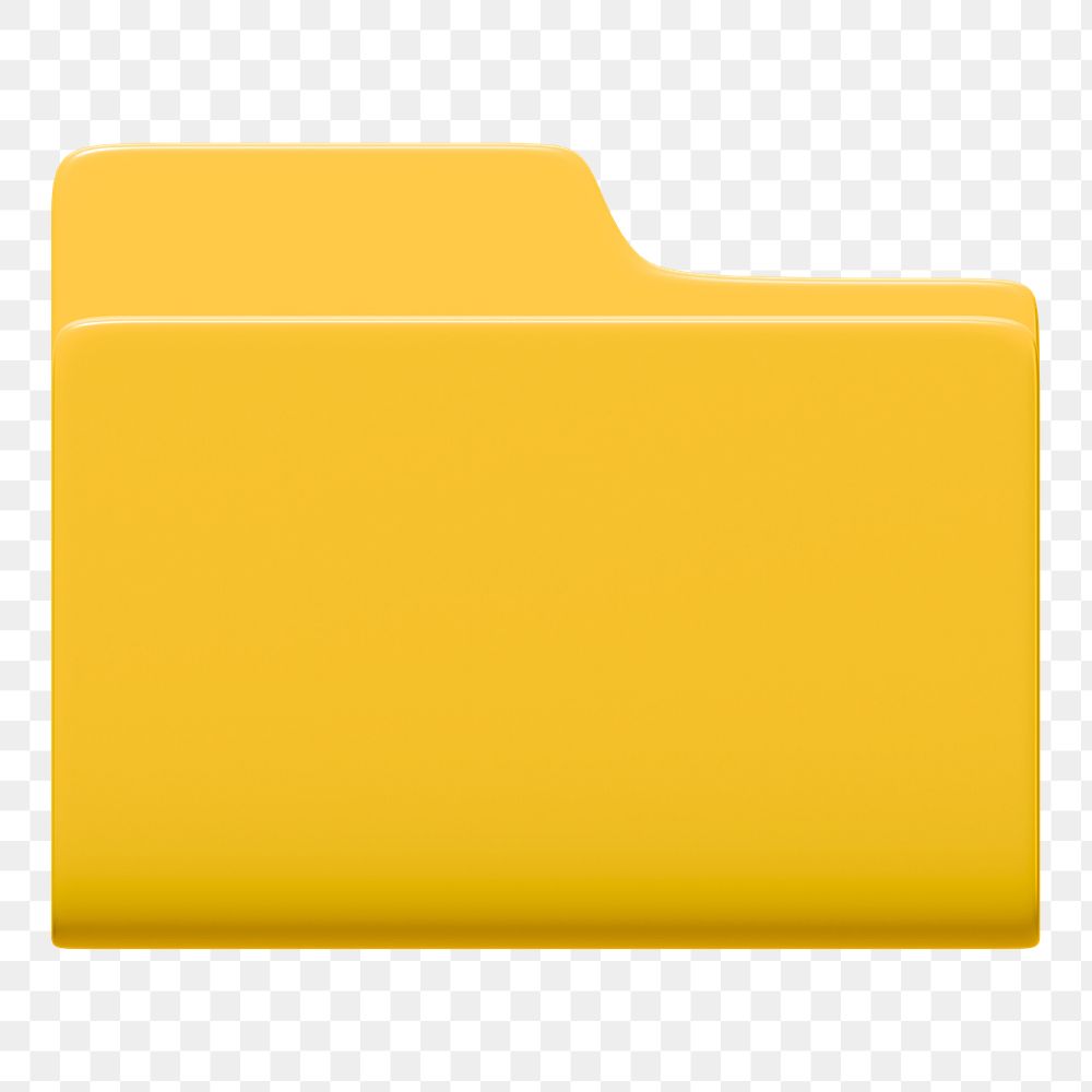 Yellow folder png sticker, 3D business illustration, transparent background 