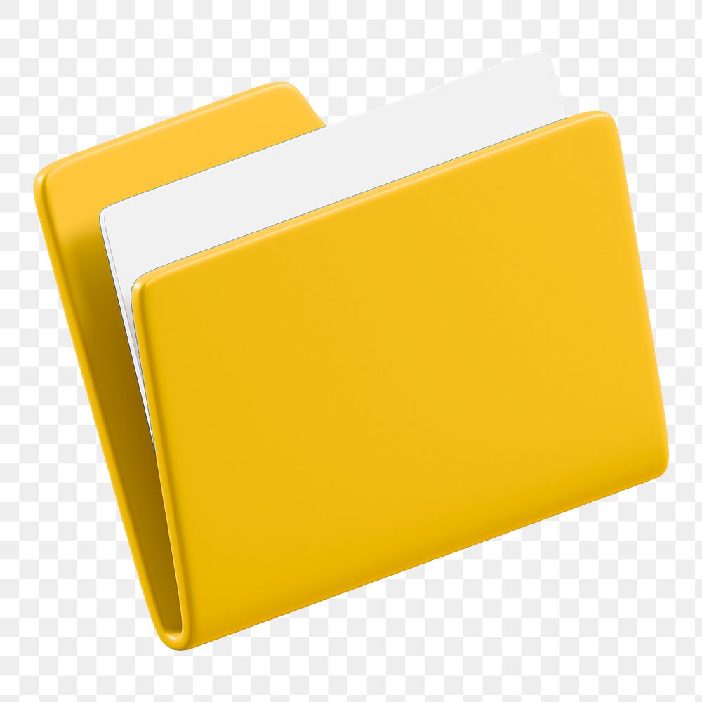 Document folder png sticker, 3D business illustration, transparent background 