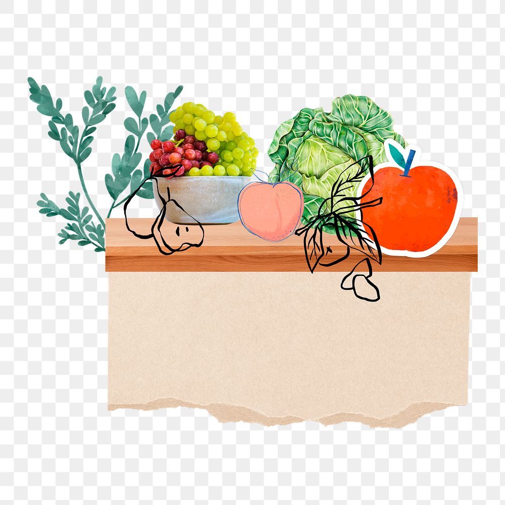 Local fresh market png sticker, healthy eating remix, transparent background