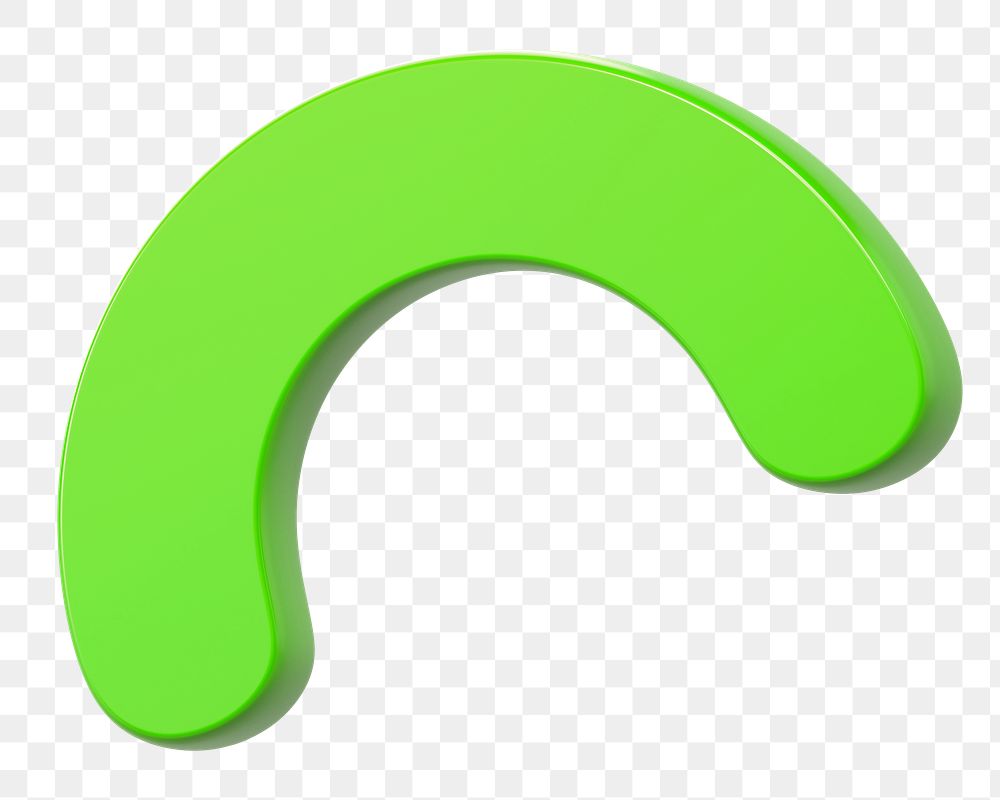 PNG 3D green arch geometric shape sticker, transparent background