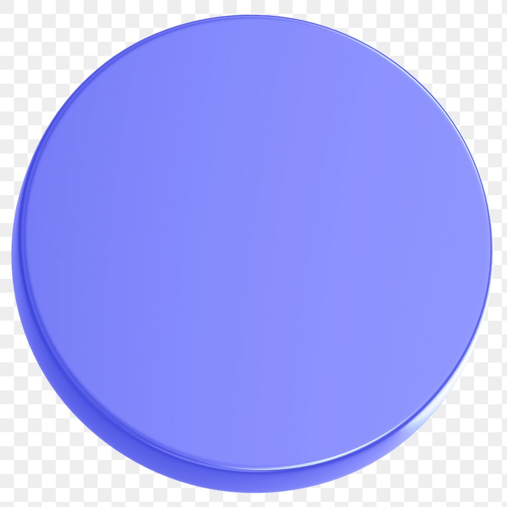 3D purple badge png, round shape sticker, transparent background