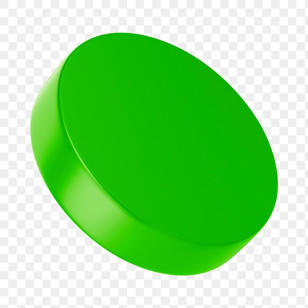 PNG 3D green round badge sticker, transparent background