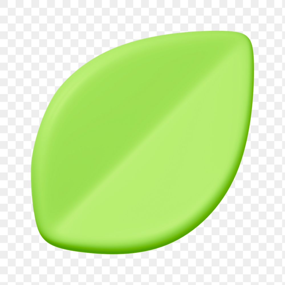 3D leaf png environment icon sticker, transparent background