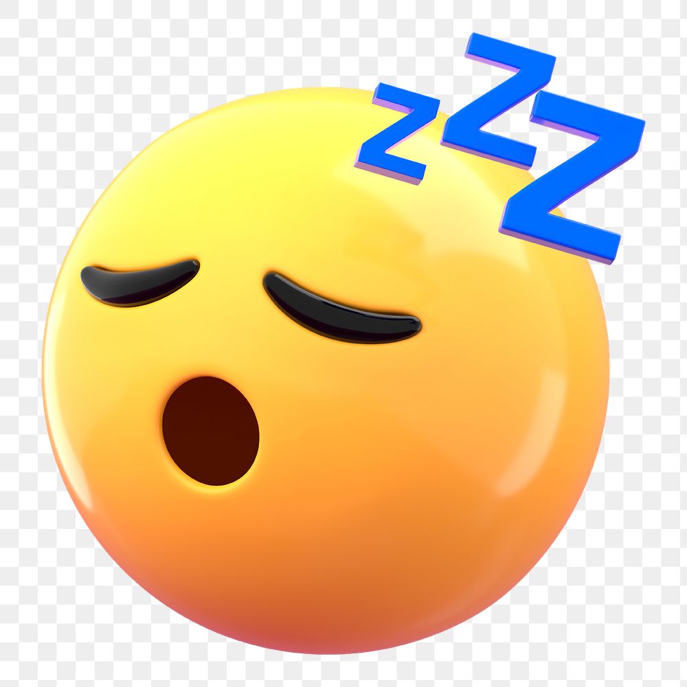 Sleeping face 3D png emoticon sticker, transparent background