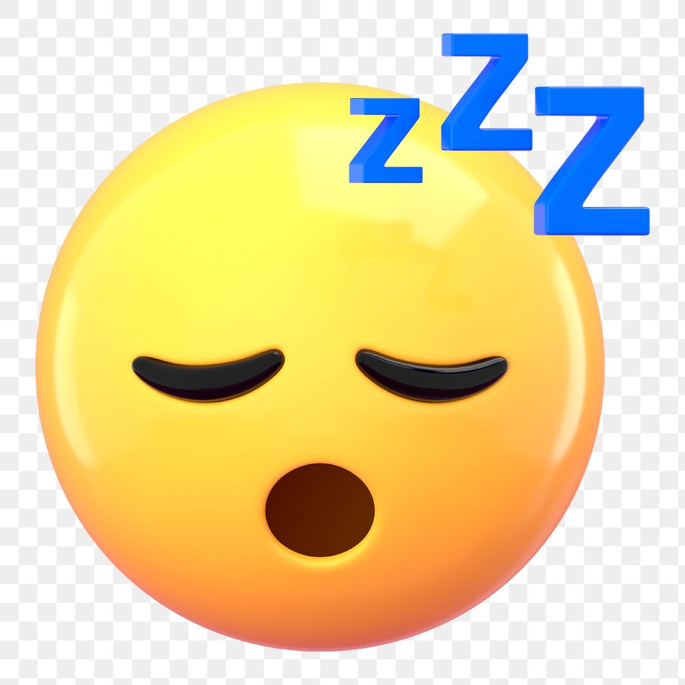 Sleeping face 3D png emoticon sticker, transparent background