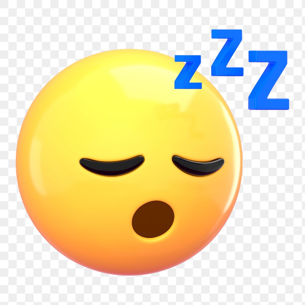 Sleeping face 3D png emoticon sticker, transparent background