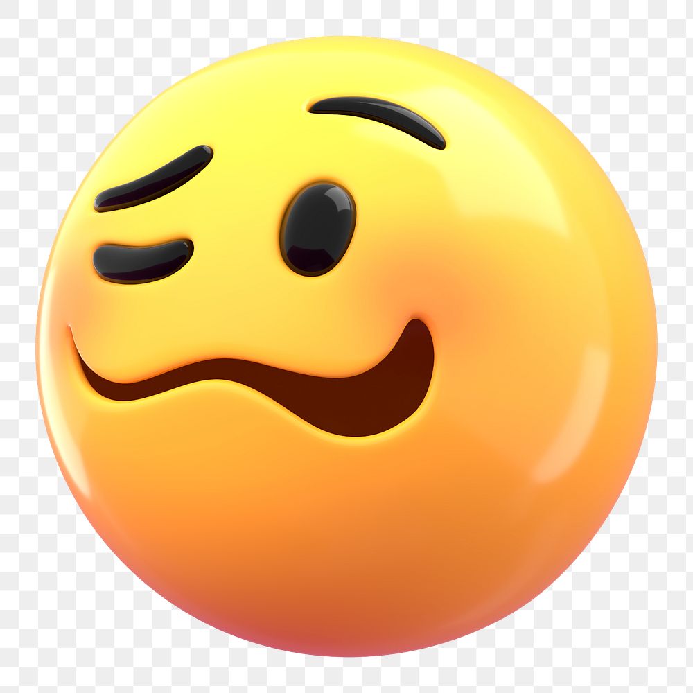 Woozy face 3D png emoticon sticker, transparent background