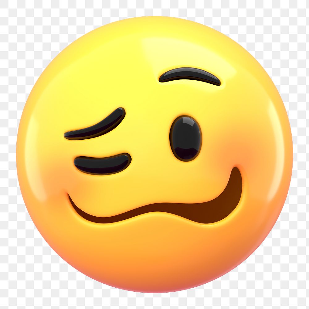 Woozy face 3D png emoticon sticker, transparent background