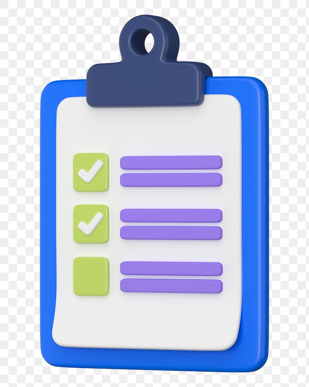 Checklist clipboard png 3D business icon sticker, transparent background