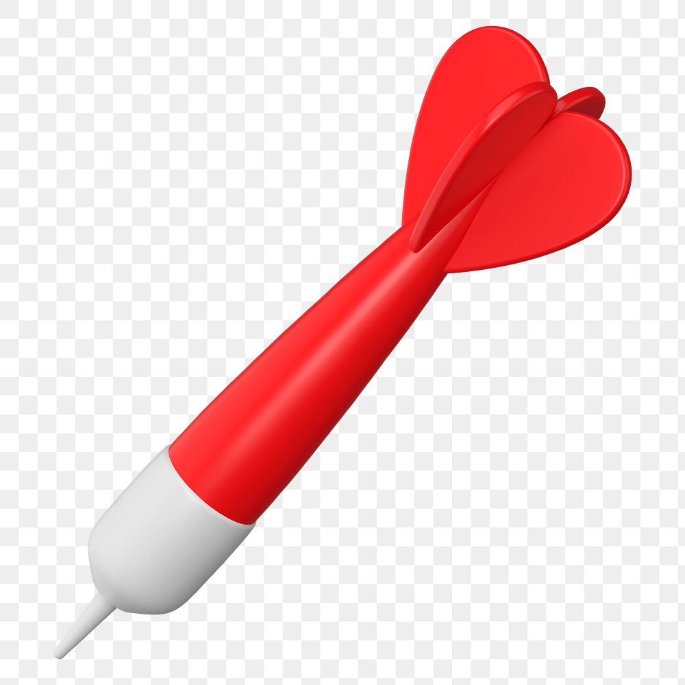 Red 3D dart png sticker, transparent background