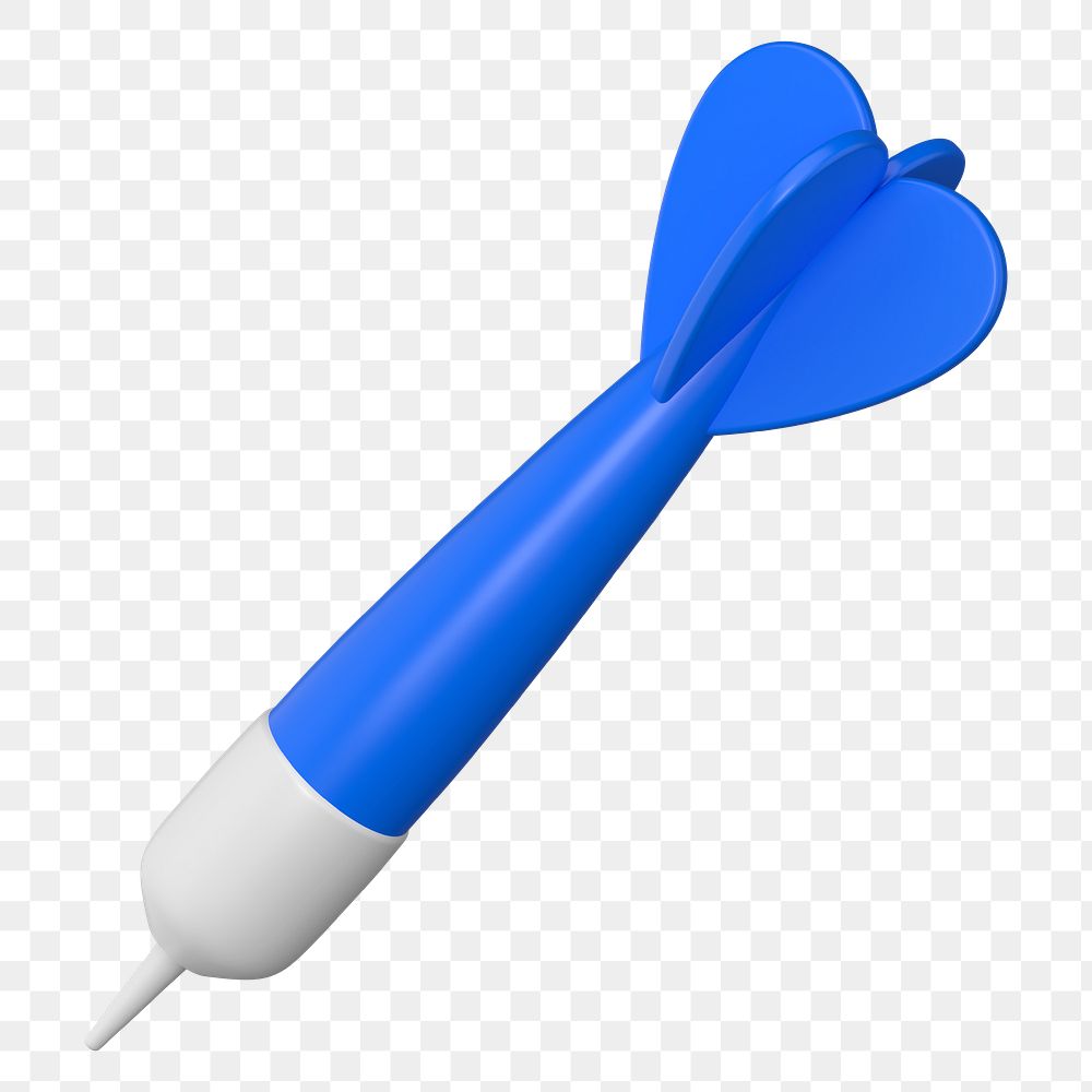 Blue 3D dart png sticker, transparent background