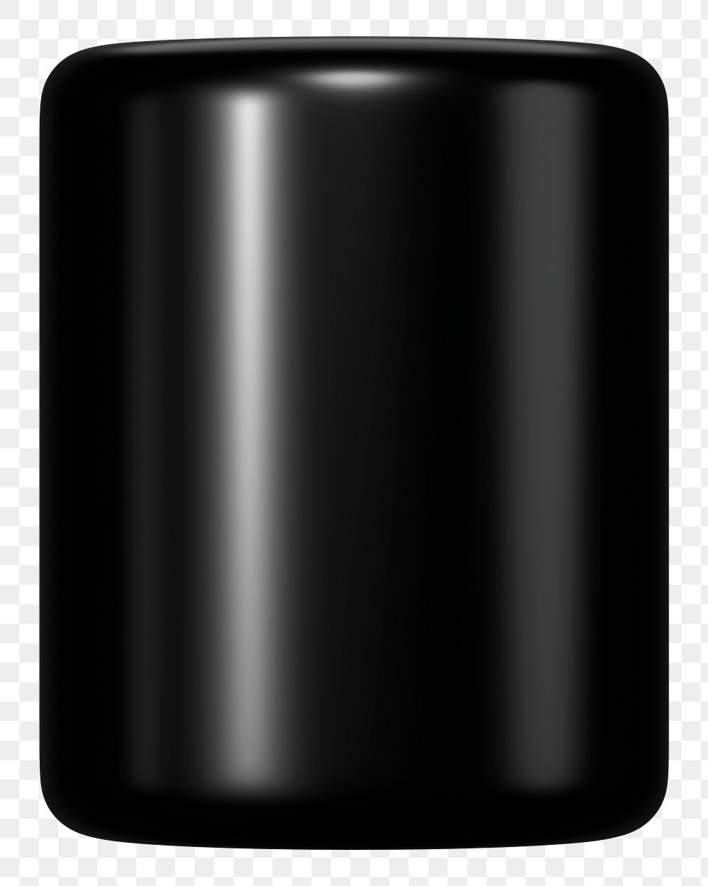 Black pillar graph png 3D rendered sticker, transparent background