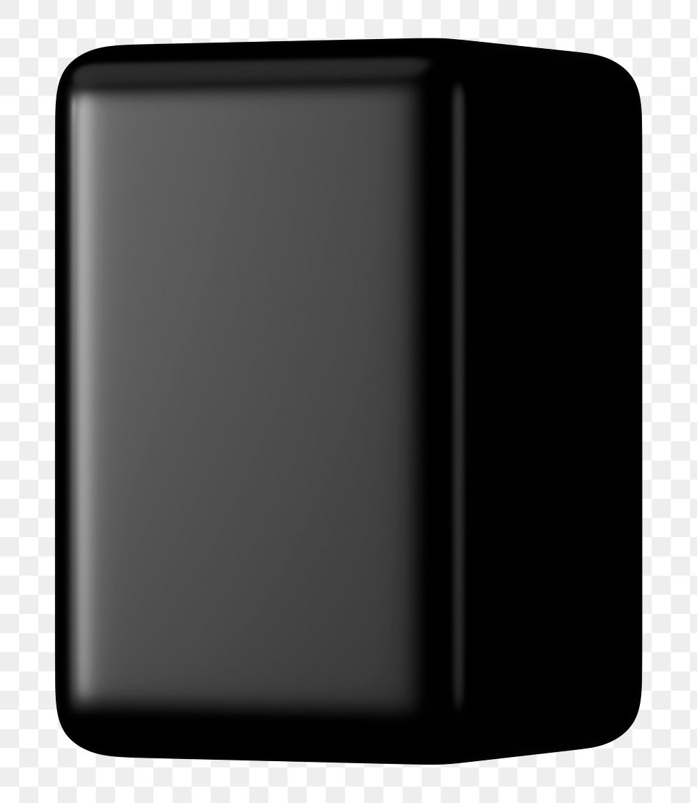 Black bar shape png 3D rendered sticker, transparent background