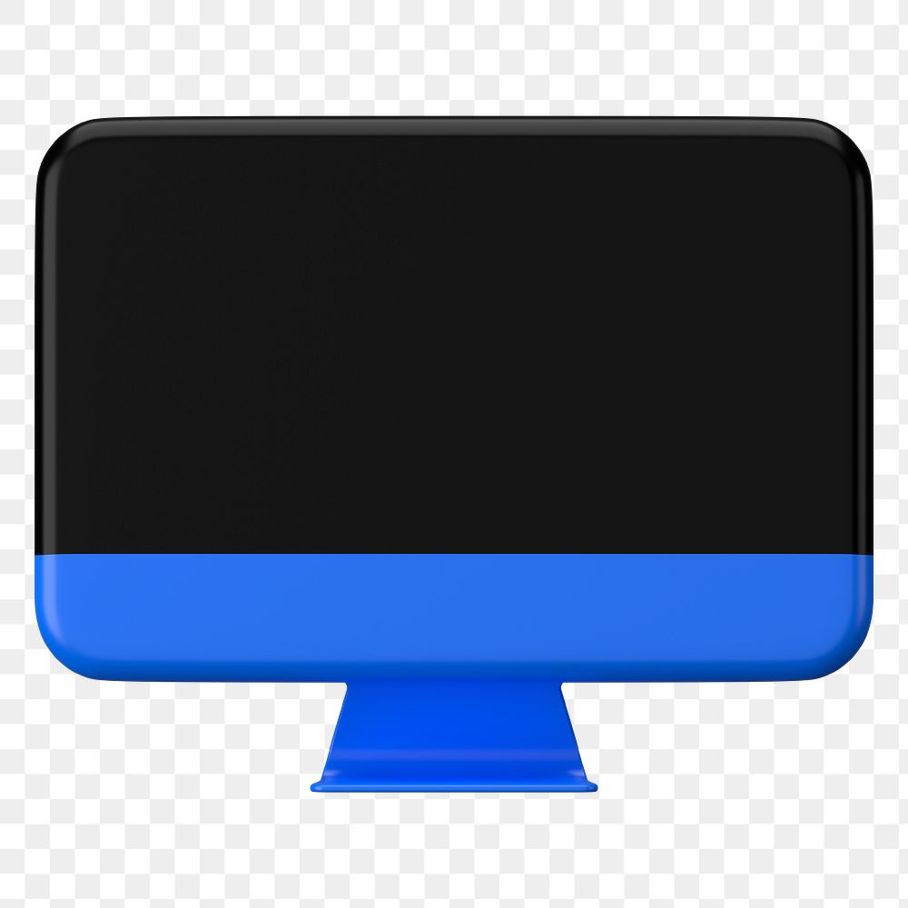 Blue 3d computer png sticker, transparent background