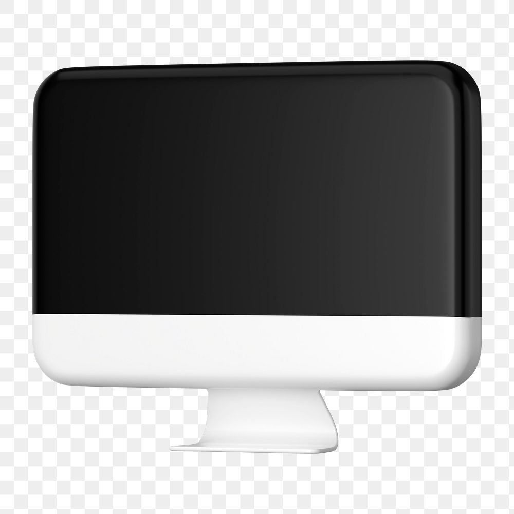 White 3d computer png sticker, transparent background