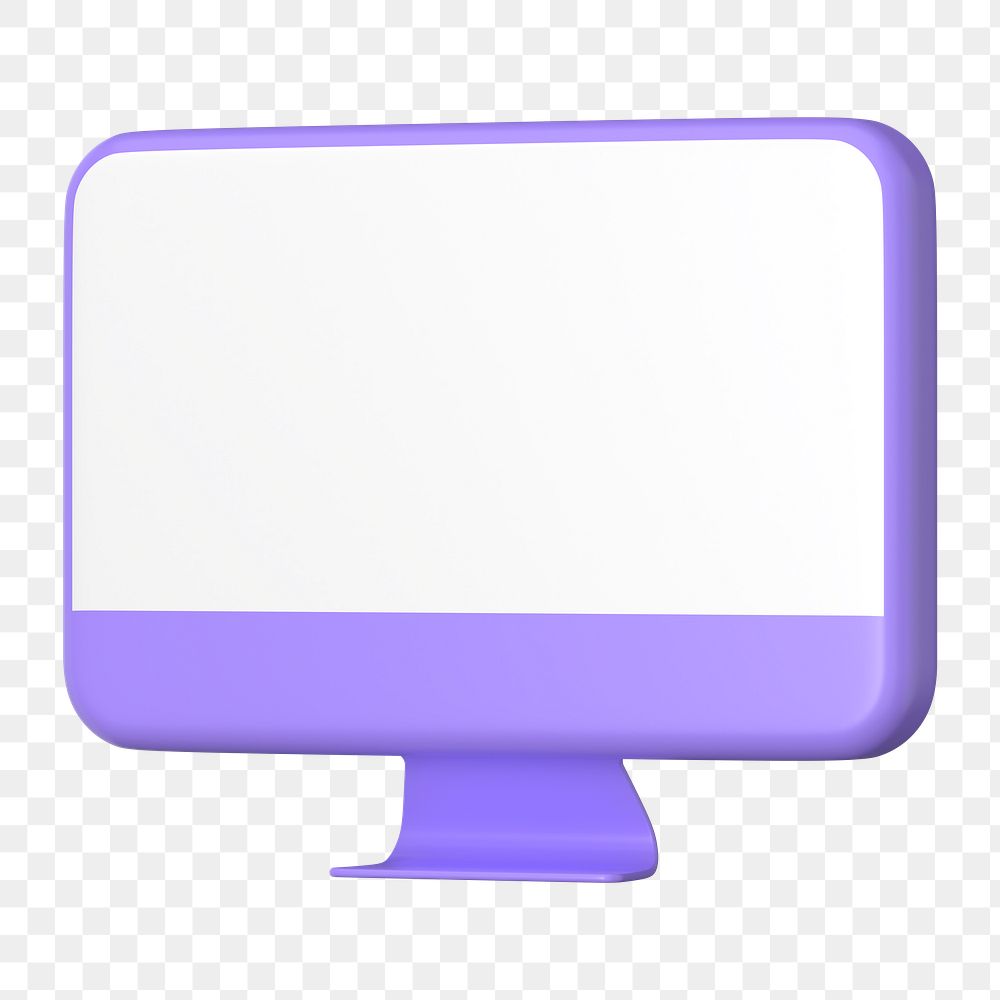Purple 3d computer png sticker, transparent background