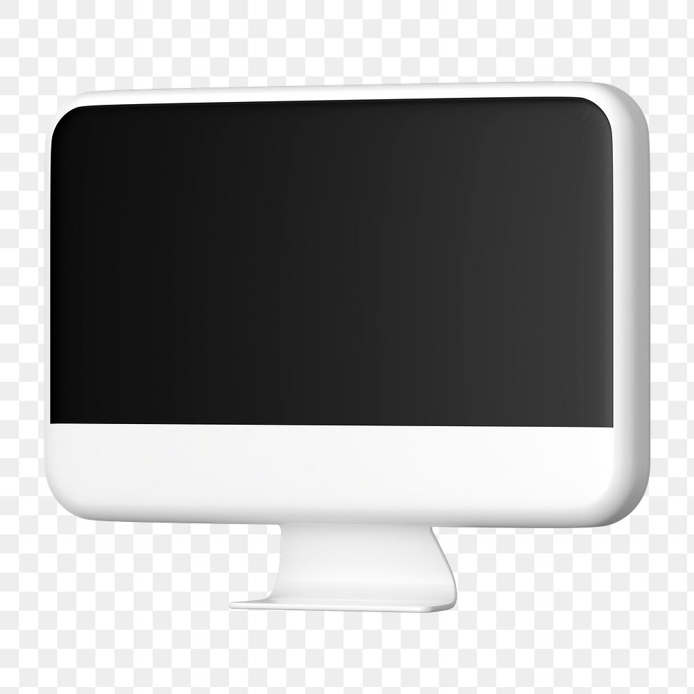 White 3d computer png sticker, transparent background