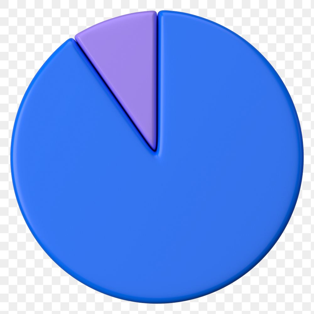 Blue pie chart png sticker, business graph, transparent background