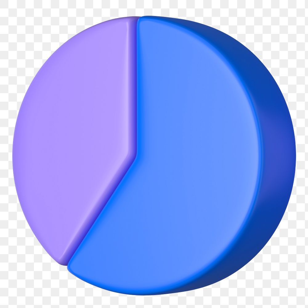 Blue pie chart png sticker, business graph, transparent background