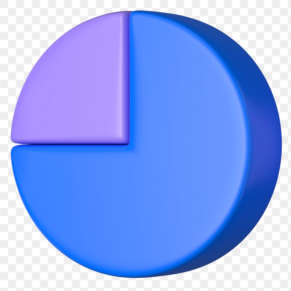 Blue pie chart png sticker, business graph, transparent background