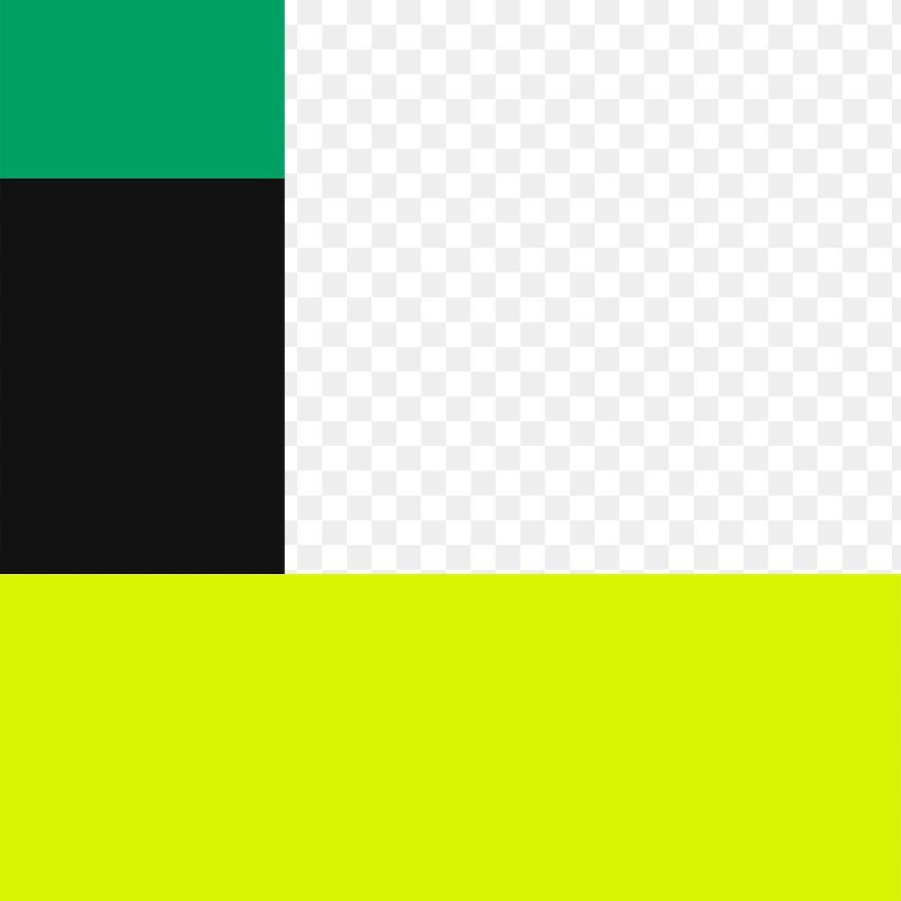 Green frame png colorful sticker, transparent background
