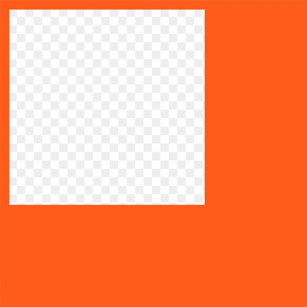Orange frame png journal sticker, transparent background