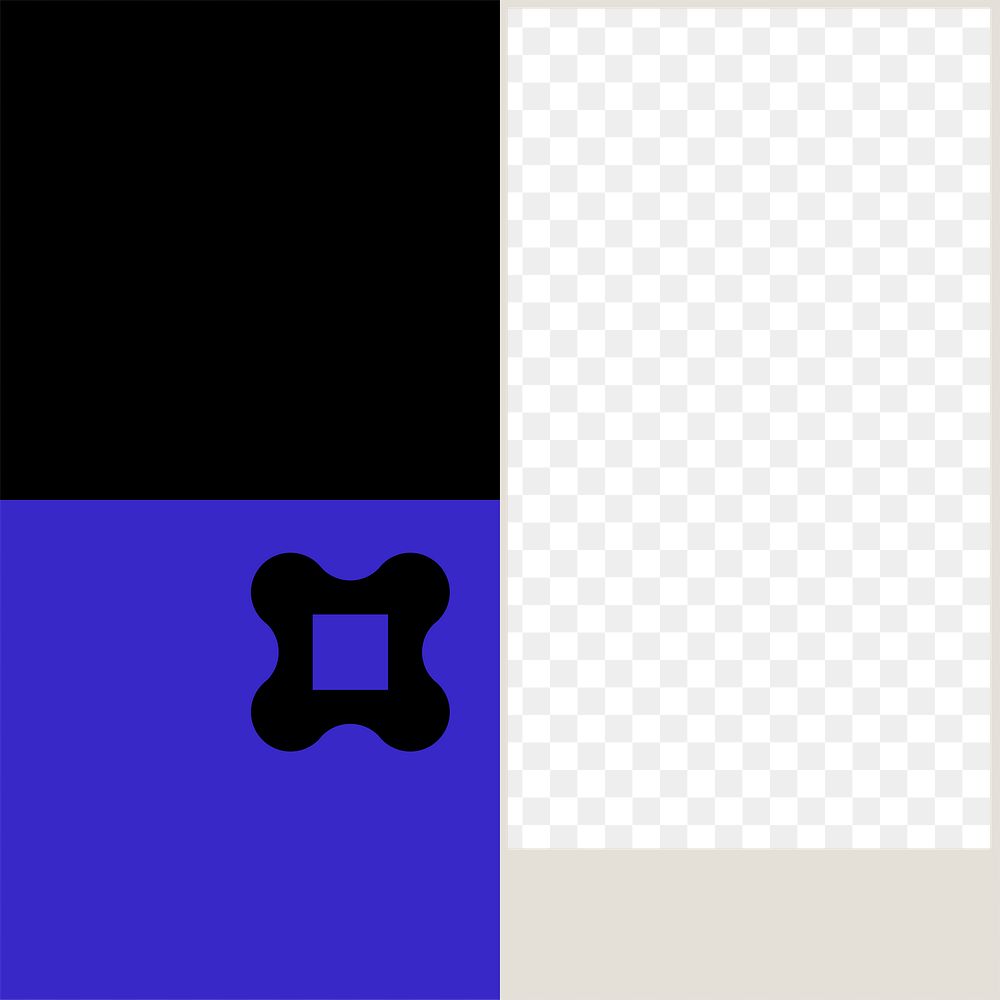 Frame png black blue sticker, transparent background