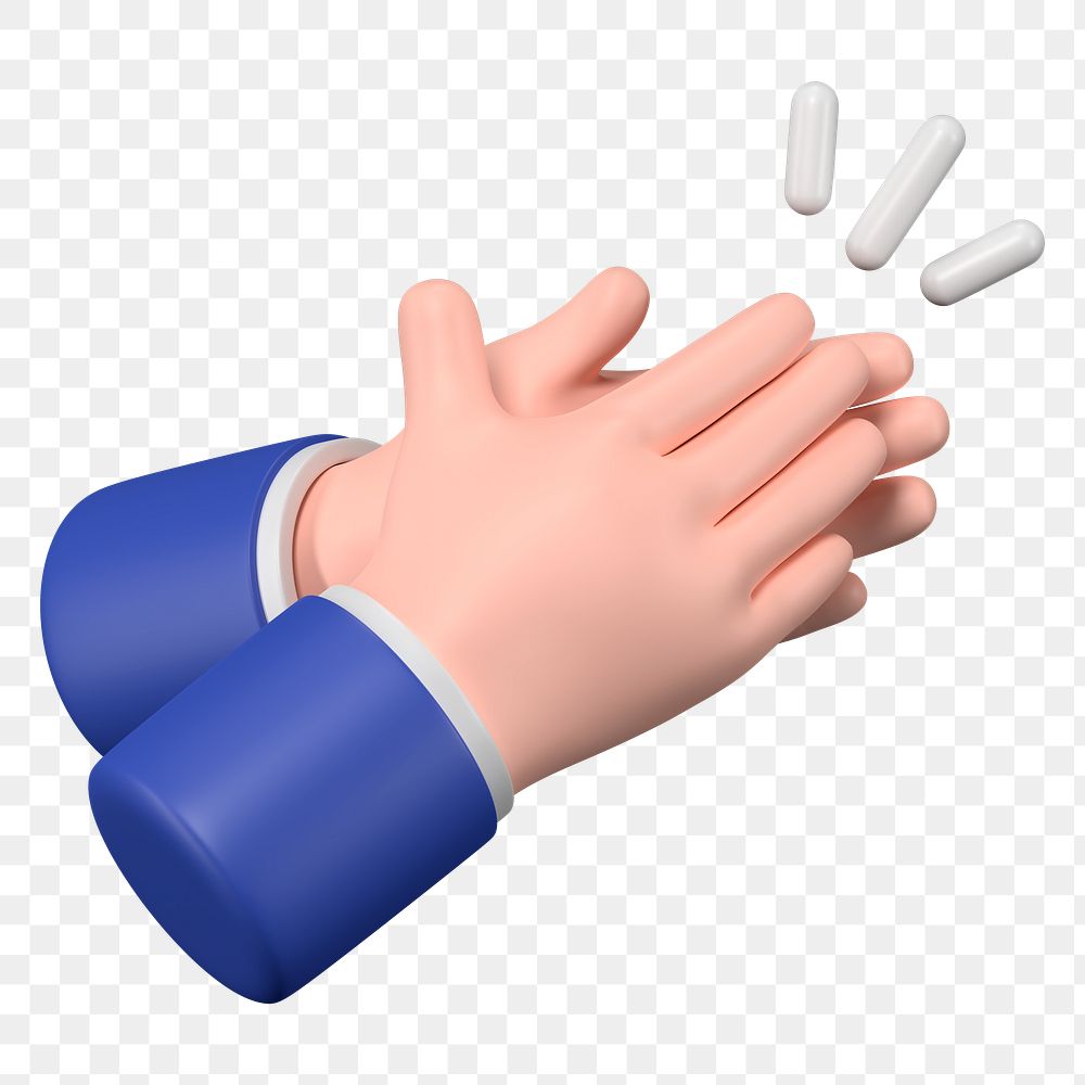 Businessman clapping hands png sticker, business etiquette in 3D, transparent background