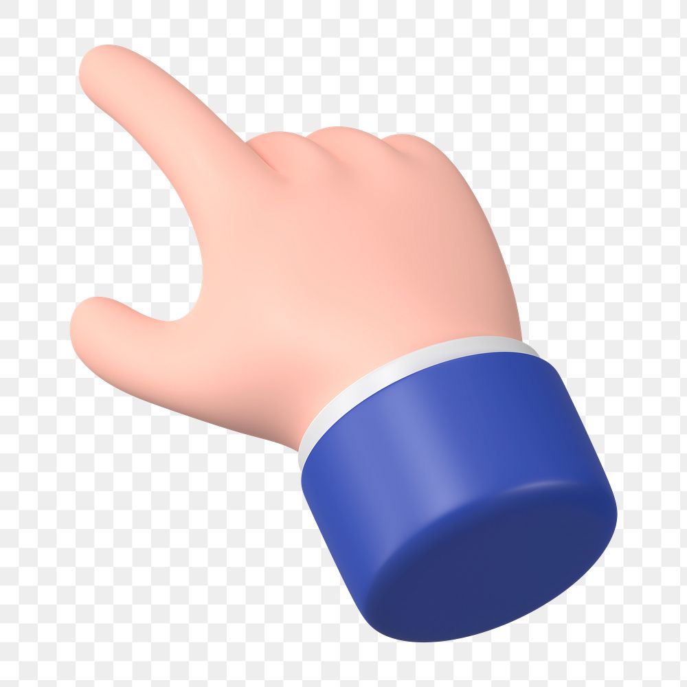 Finger-pointing hand gesture png sticker, 3D business illustration, transparent background