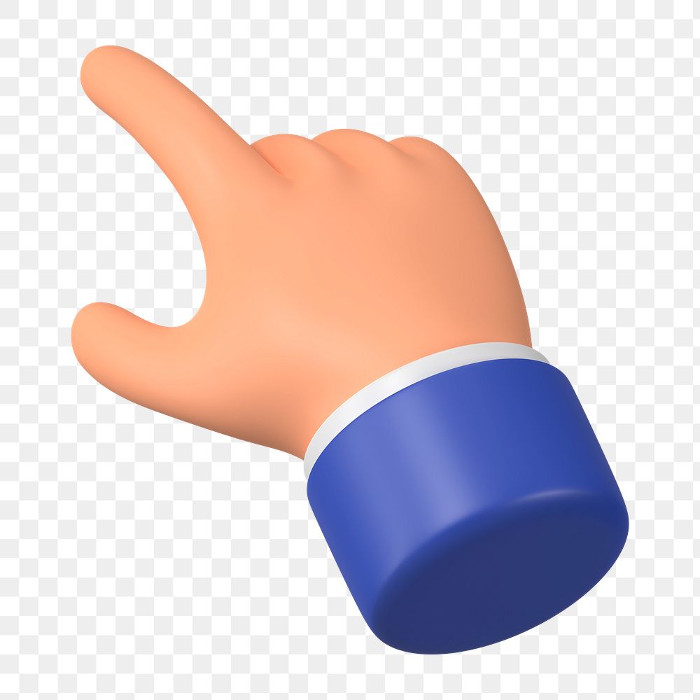 Finger-pointing hand gesture png sticker, 3D business illustration, transparent background