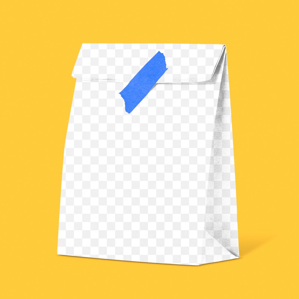 PNG paper bag mockup, transparent design