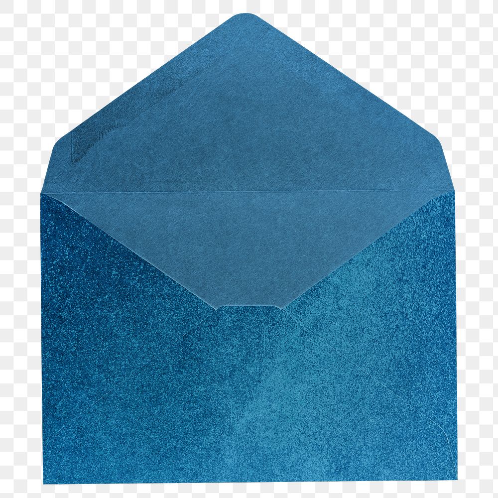Blue envelope png sticker, transparent background