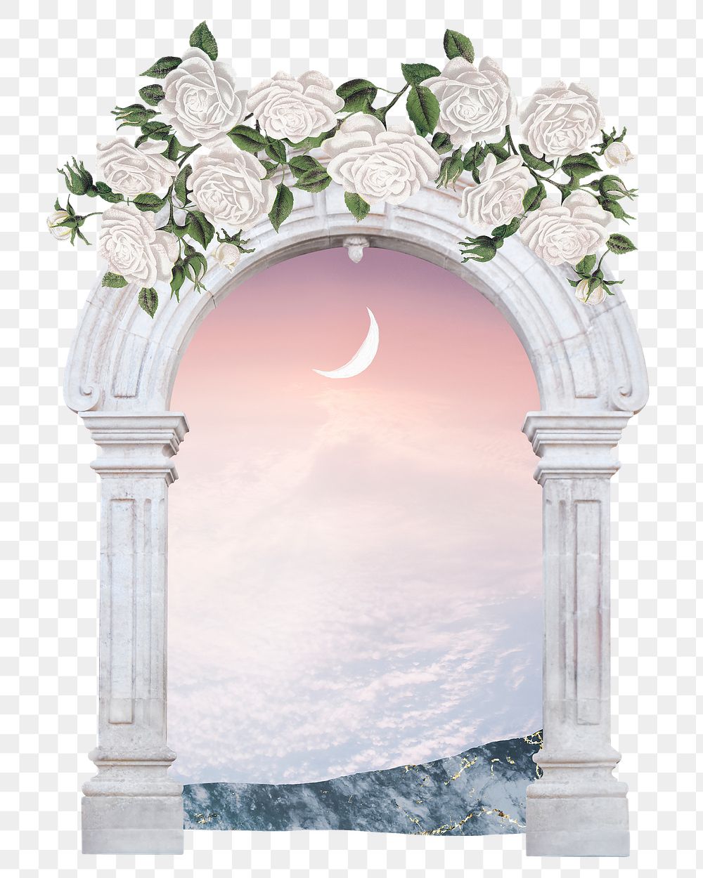 Doorway sky aesthetic png sticker, transparent background