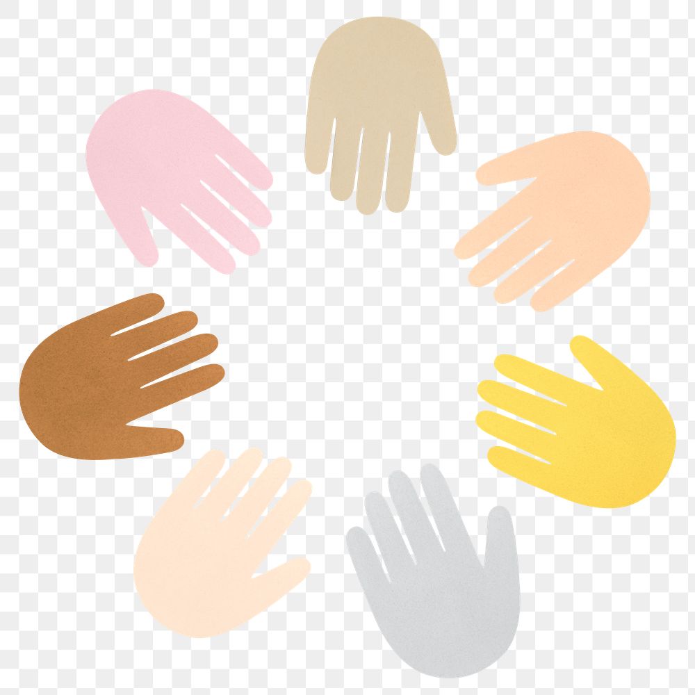 Unity hands png sticker, transparent background
