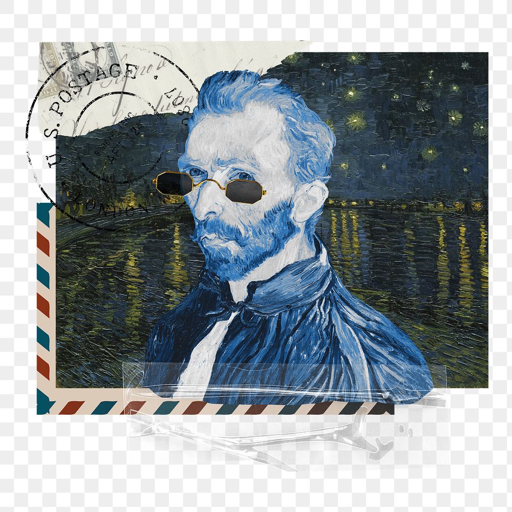 Van Gogh's portrait png sticker, transparent background. Remixed by rawpixel