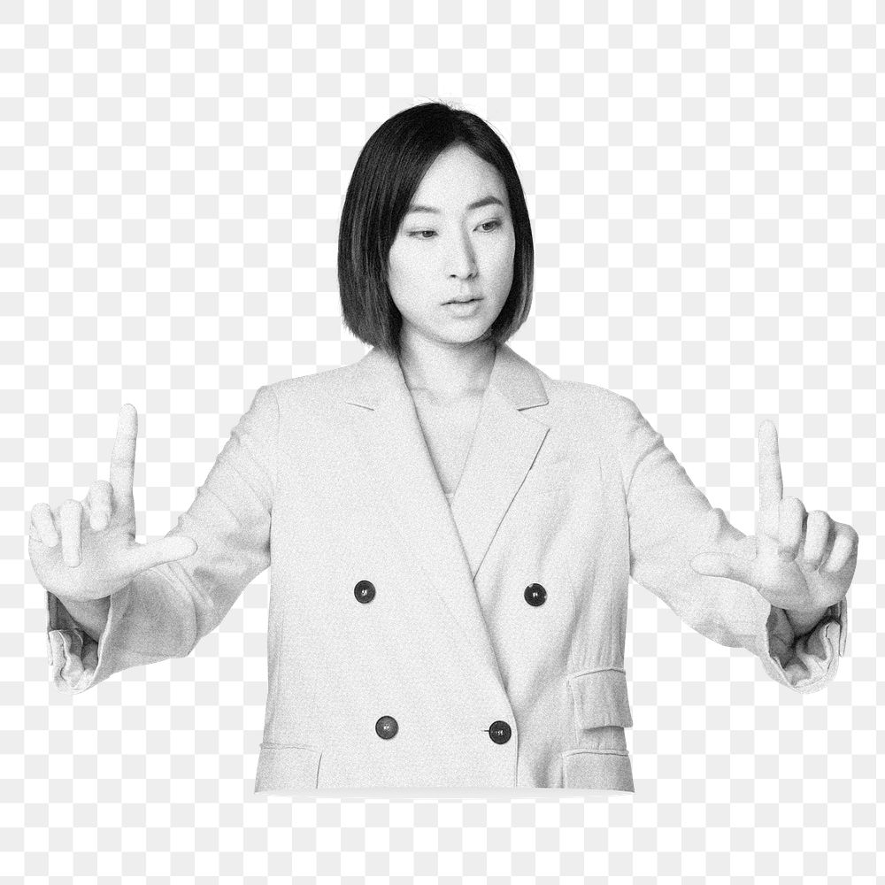 Businesswoman png using invisible screen, transparent background