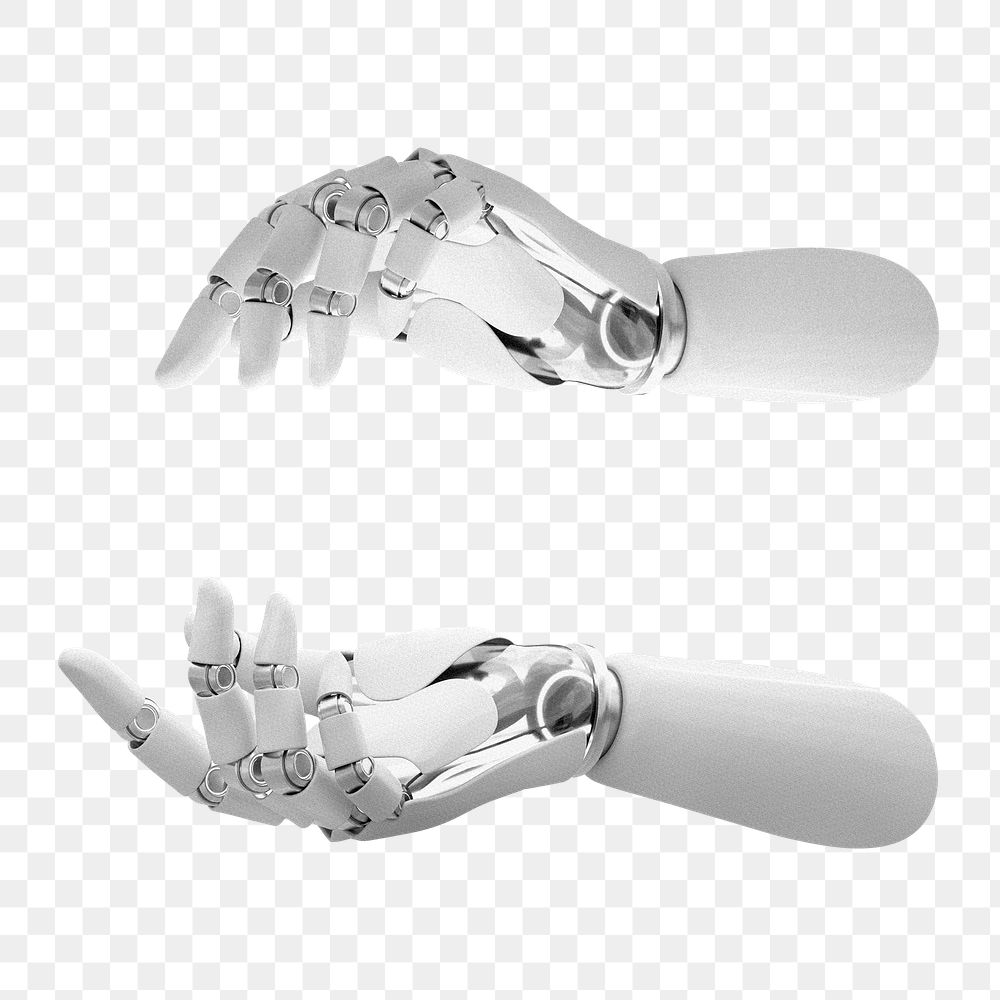 Cupping robot hands png, technology photo, transparent background