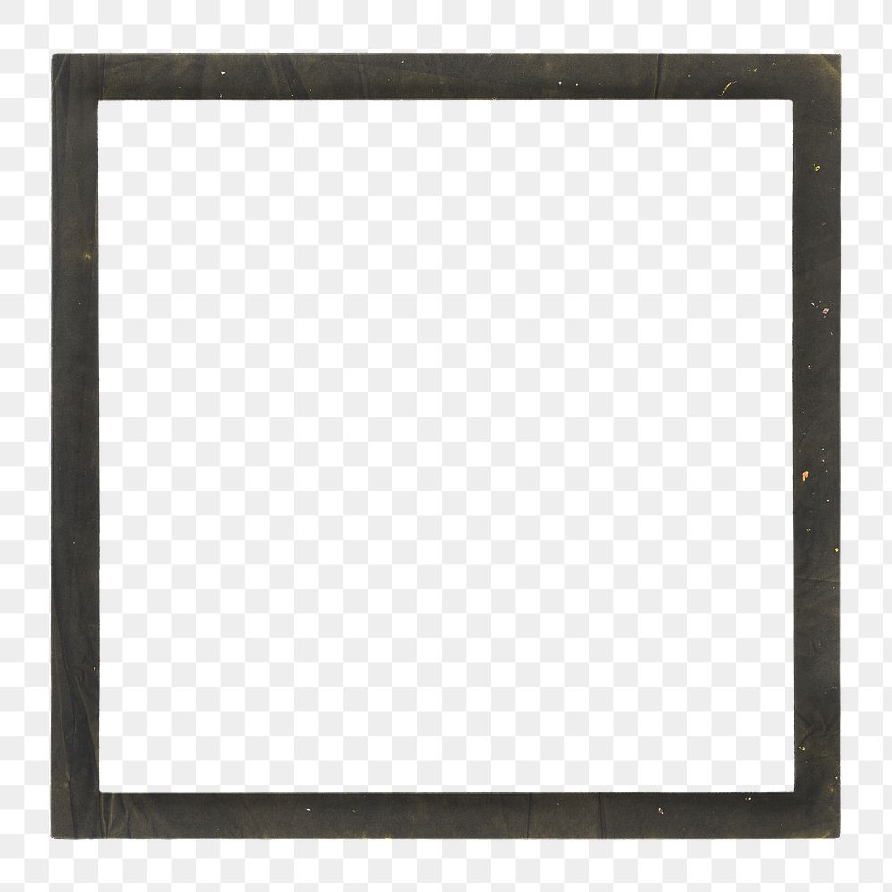 Black instant film png frame, transparent background