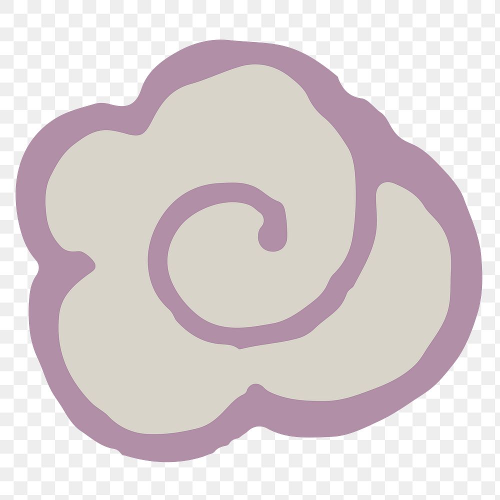 Purple cloud png sticker, traditional Chinese graphic, transparent background