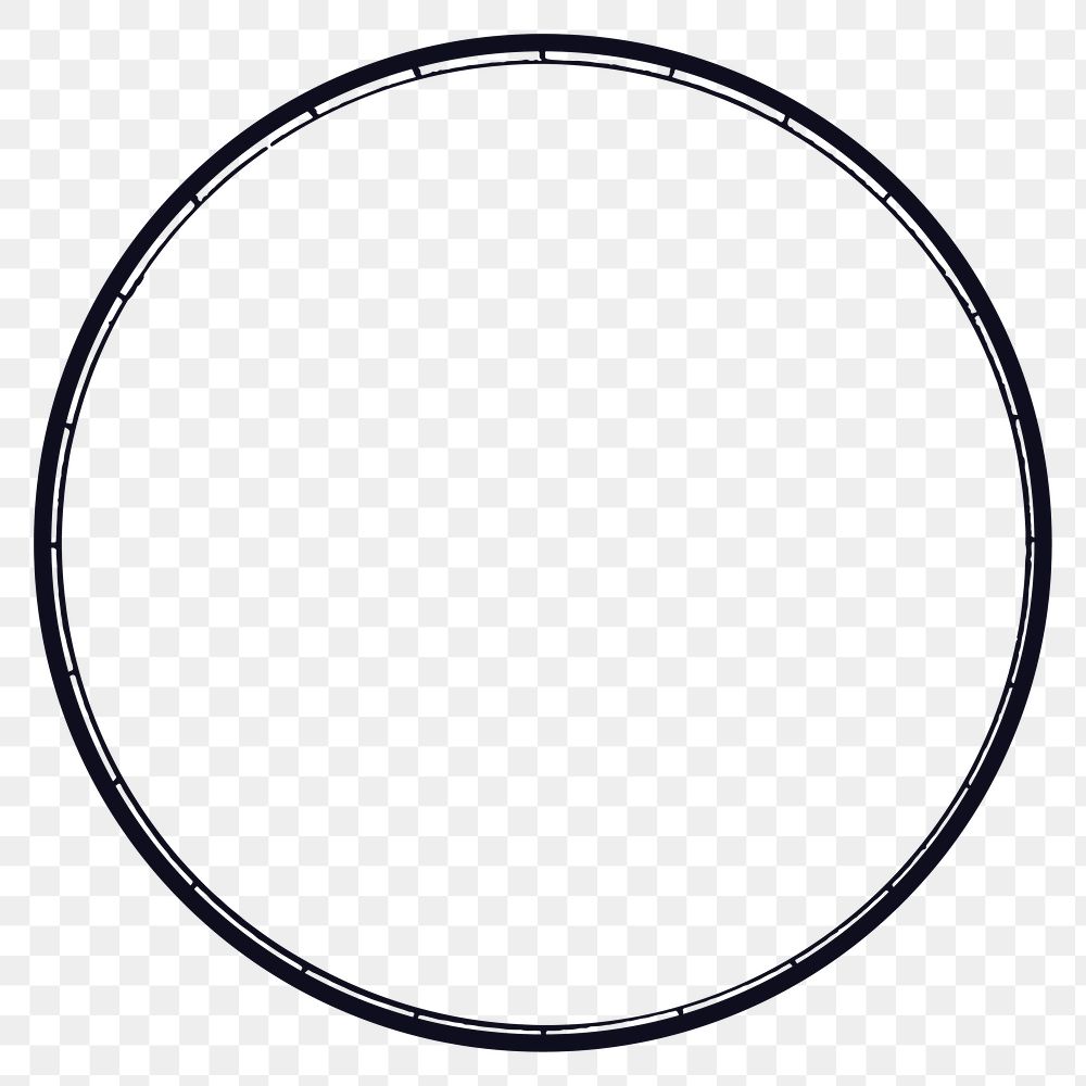 Black circle png frame, round simple design on transparent background