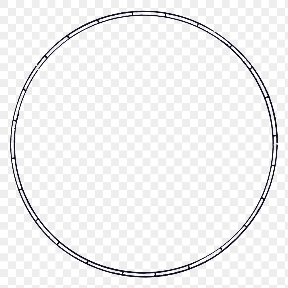 Black circle png frame, round simple design on transparent background