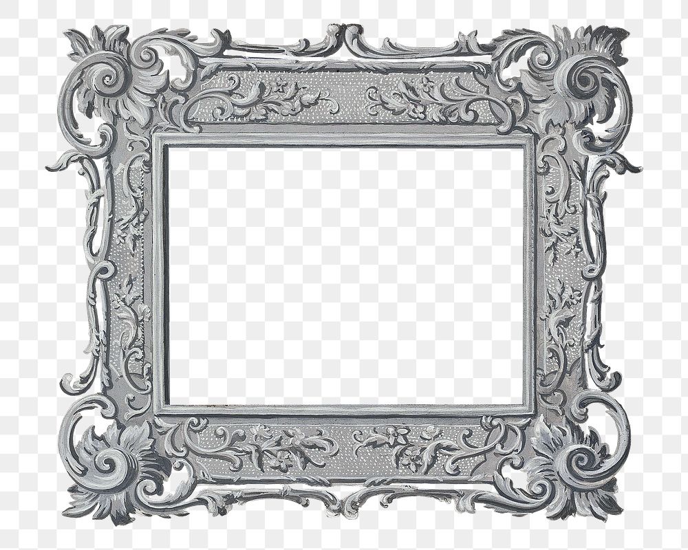 Vintage photo png frame, luxurious design on transparent background, remixed from the artwork of Nicholas Acampora