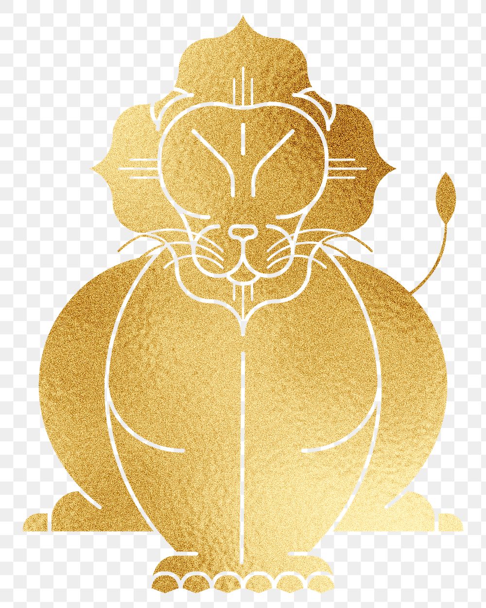 Gold Leo   png Alphonse Mucha’s zodiac sign, sticker famous Art Nouveau artwork, transparent background, remixed by rawpixel