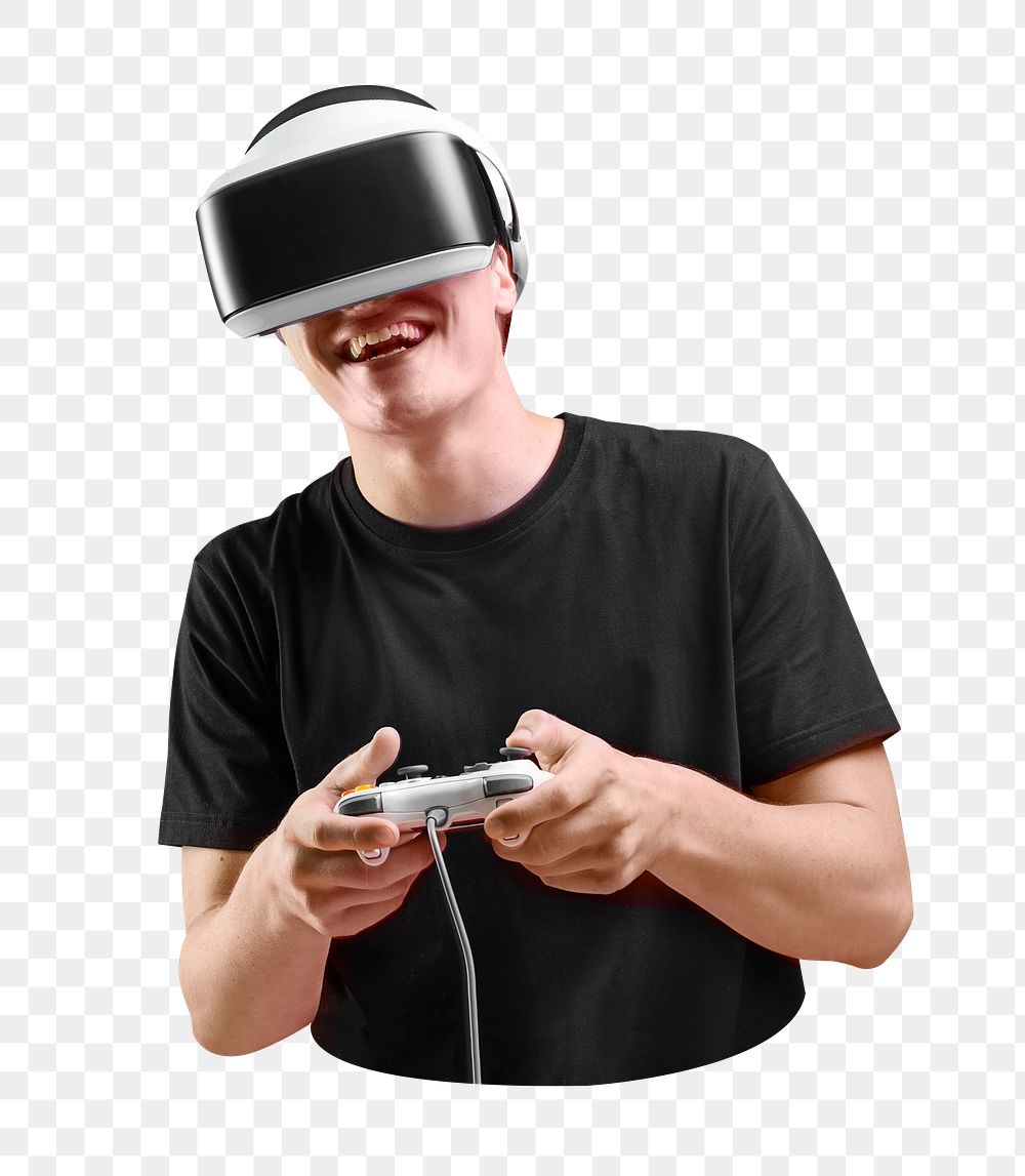 VR gaming png sticker, transparent background