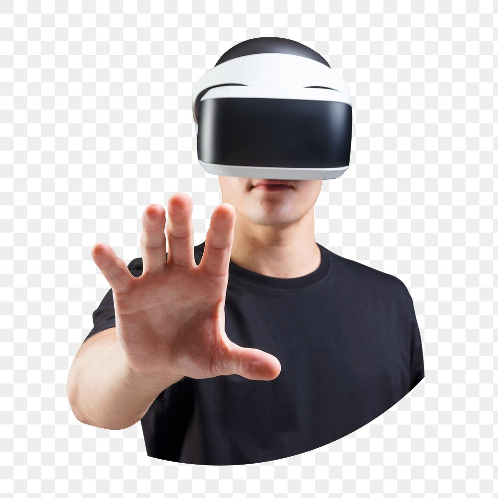 Png Virtual Reality man sticker, transparent background
