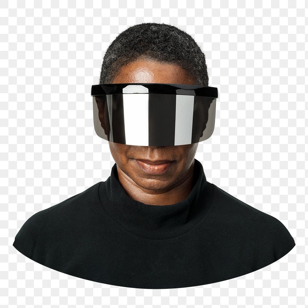 Futuristic AR glasses png sticker, transparent background