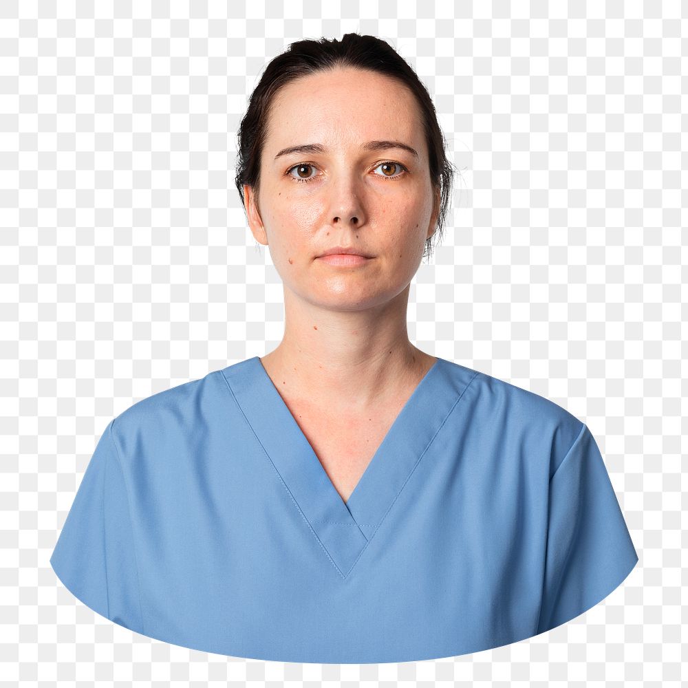 Unhappy nurse png sticker, transparent background