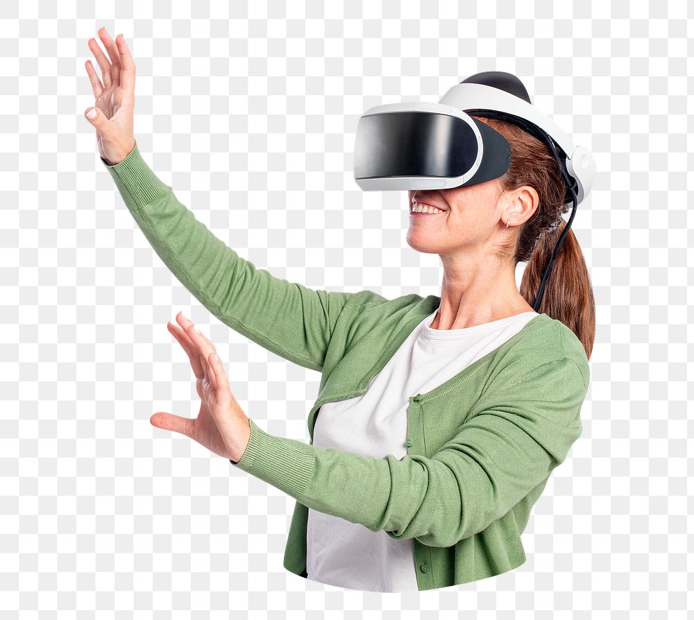 VR experience png sticker, transparent background