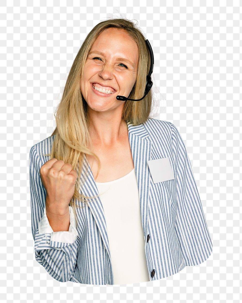Png customer service woman sticker, transparent background