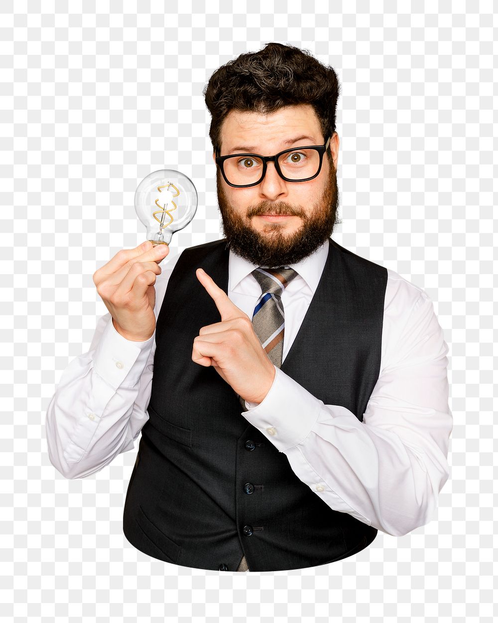 Creative man png sticker, transparent background